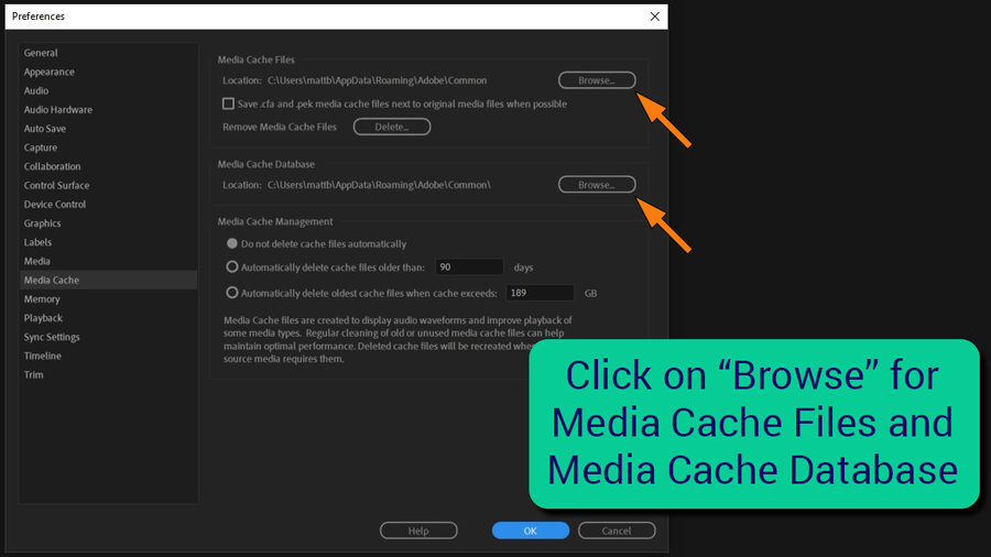 How to Configure Storage and Cache File Locations in Premiere Pro | Puget  Systems
