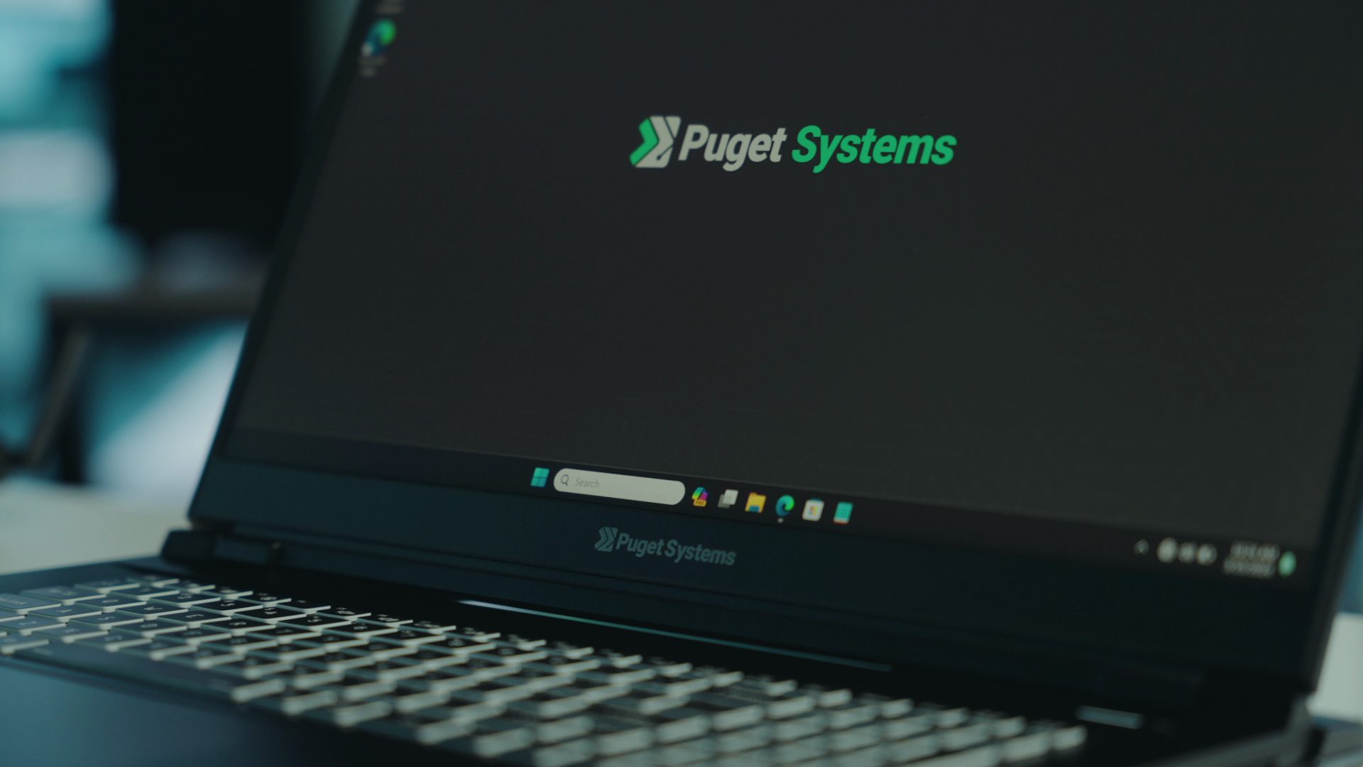 Puget Systems mobile workstation laptop closeup