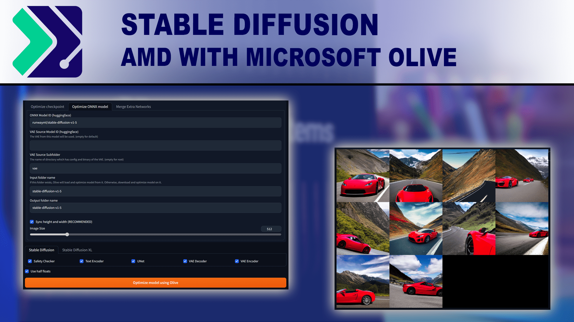 AMD Microsoft Olive Optimizations for Stable Diffusion Performance