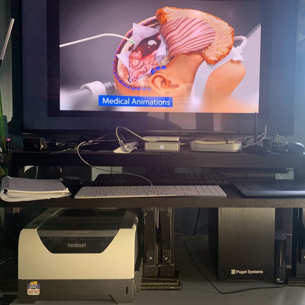 Jason Laramie's Desk and Workspace Featuring His Puget Systems Workstation